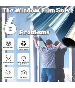Multifunktionale Fenster-Sonnenschutz- und Sichtschutzfolie. Einweg-Perspektiv-Isolierfolie