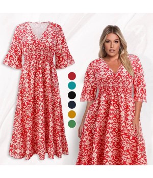 HEIER VERKAUF 49% RABATTBlumenkleid mit V-Ausschnitt