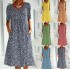 2024 Neujahrs-Hot Sale Lssiges Damen Blumenkleid mit Rundhalsausschnitt (8 Farben mit Taschen)