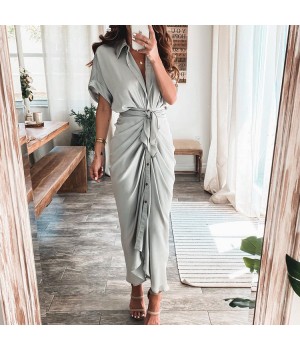 Hemdkleid mit Knpfen aus Satin für Damen