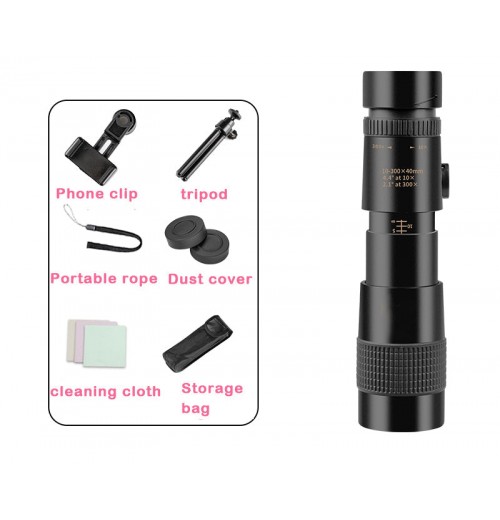 Hot Sale4K 10-300X40mm Super Telefoto Zoom Monokular Teleskop Hot Sale4K 10-300X40mm Super Telefoto Zoom Monokular Teleskop