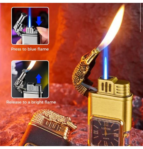 Letzter Tag 50% RabattWindfestes Feuerzeug, Vintage-Armbanduhr, Jet-Flammen-Taschenlampe Letzter Tag 50% RabattWindfestes Feuerzeug, Vintage-Armbanduhr, Jet-Flammen-Taschenlampe