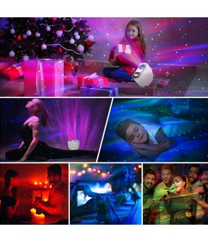 3 in 1 Weies Rauschen Nordlicht Sternenprojektor mit Fernbedienung & Bluetooth Lautsprecher für Zuhause Schlafzimmer