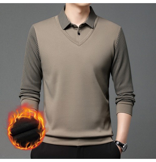 Das perfekte Geschenk Zweiteiliges hemd mit Faux-Revers-Streifen Das perfekte Geschenk Zweiteiliges hemd mit Faux-Revers-Streifen