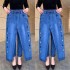 Damen Hochelastische Jeans Mit Herz-Muster Stickere