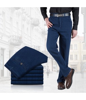 Herrenjeans mit hoher Taille und gerader Passform