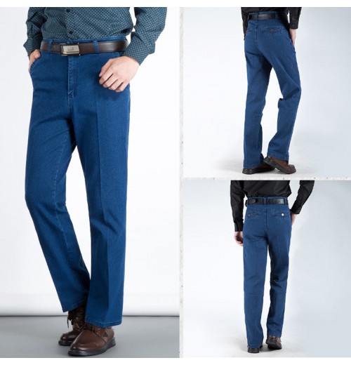 Herrenjeans mit hoher Taille und gerader Passform