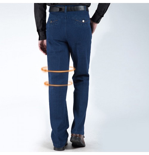 Herrenjeans mit hoher Taille und gerader Passform