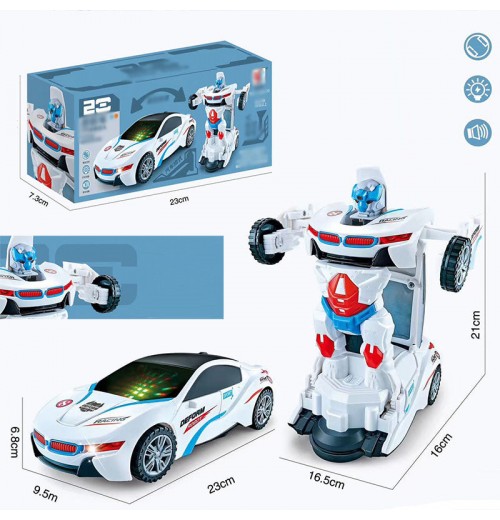 [Best Gift For Kid] Electric Universal Deformation Police Toy Car
