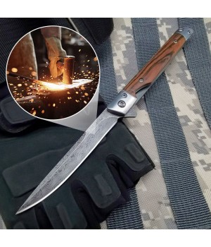 Klappmesser mit Holzgriff für Arbeit, Wandern & Camping