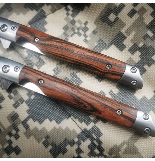 Klappmesser mit Holzgriff für Arbeit, Wandern & Camping
