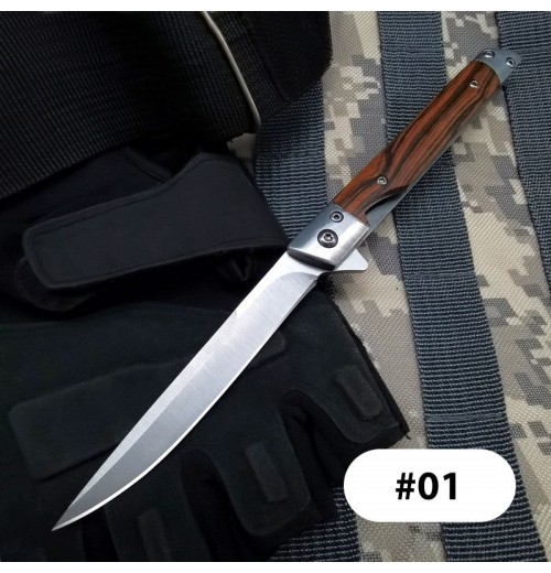 Klappmesser mit Holzgriff für Arbeit, Wandern & Camping