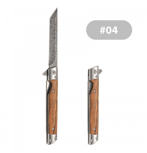 Klappmesser mit Holzgriff für Arbeit, Wandern & Camping