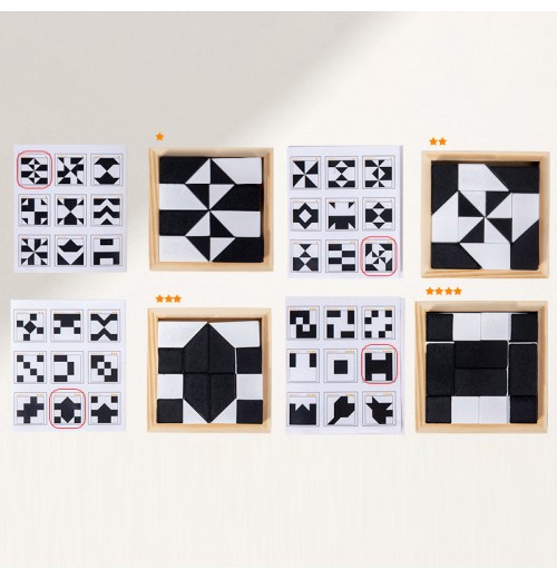Kreatives Schwarz-Wei-Blockpuzzle-Set für Kinder Kreatives Schwarz-Wei-Blockpuzzle-Set für Kinder