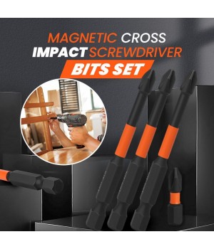 Pousbo Magnetic Cross Impact Screwdriver Bits Set