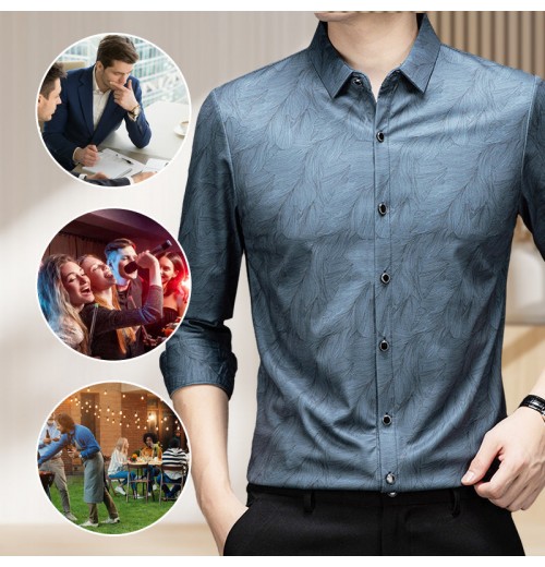 Herren Casual Business Hemd Knitterfrei