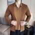Lssiges einfarbiges Oberteil aus Kunstleder mit Layering-Optik für Herren
