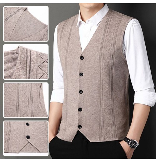 Herrenmode gestrickt Knopf Pullover Weste Business Match Herrenmode gestrickt Knopf Pullover Weste Business Match