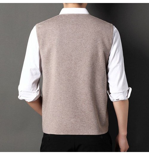 Herrenmode gestrickt Knopf Pullover Weste Business Match Herrenmode gestrickt Knopf Pullover Weste Business Match