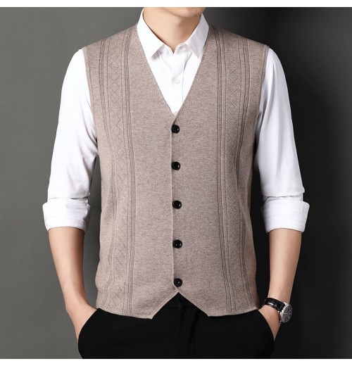 Herrenmode gestrickt Knopf Pullover Weste Business Match Herrenmode gestrickt Knopf Pullover Weste Business Match