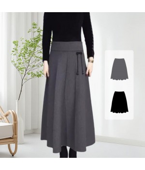Elastischer dicker langer Rock mit hoher Taille für Damen