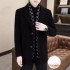 Kostenloser Versand Stilvolle Winterjacke aus Tweed mit Revers und weiem Entendaunenfutter für Herren