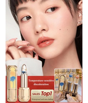 Lippenstift mit Blumenfarbwechsel