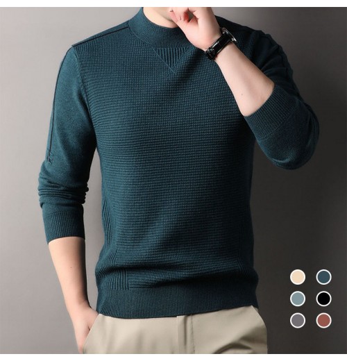 Warmer Herrenpullover mit weichem Strick und Rundhalsausschnitt Warmer Herrenpullover mit weichem Strick und Rundhalsausschnitt