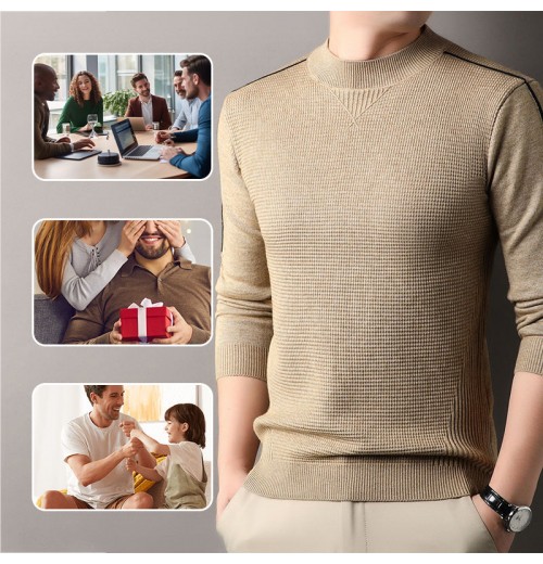 Warmer Herrenpullover mit weichem Strick und Rundhalsausschnitt Warmer Herrenpullover mit weichem Strick und Rundhalsausschnitt