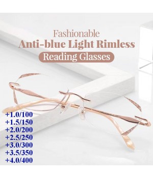 Modische randlose Anti-Blaulicht-Lesebrille（50% OFF）