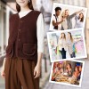 Warme Winterweste mit Knopfleiste für Damen